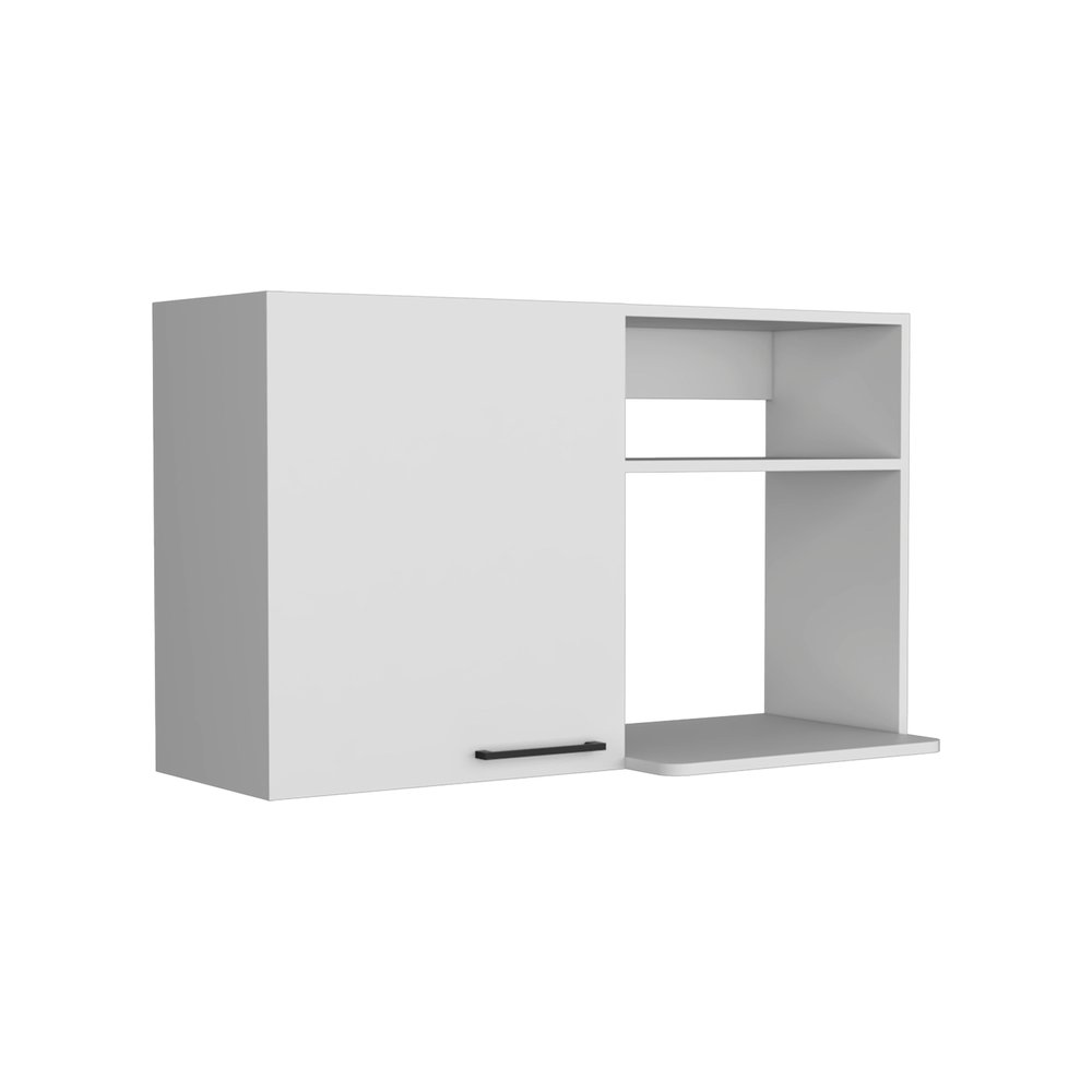 39" White Wood Wall Mounted Accent Cabinet With Single Door HomeRoots