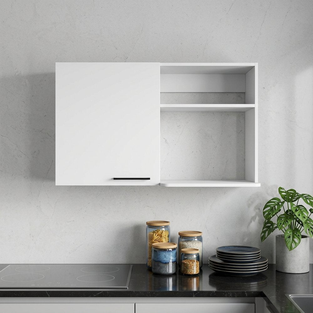 39" White Wood Wall Mounted Accent Cabinet With Single Door HomeRoots