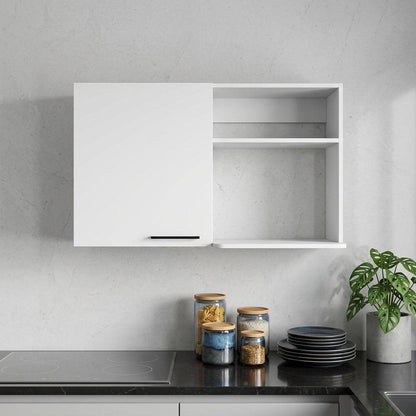 39" White Wood Wall Mounted Accent Cabinet With Single Door HomeRoots