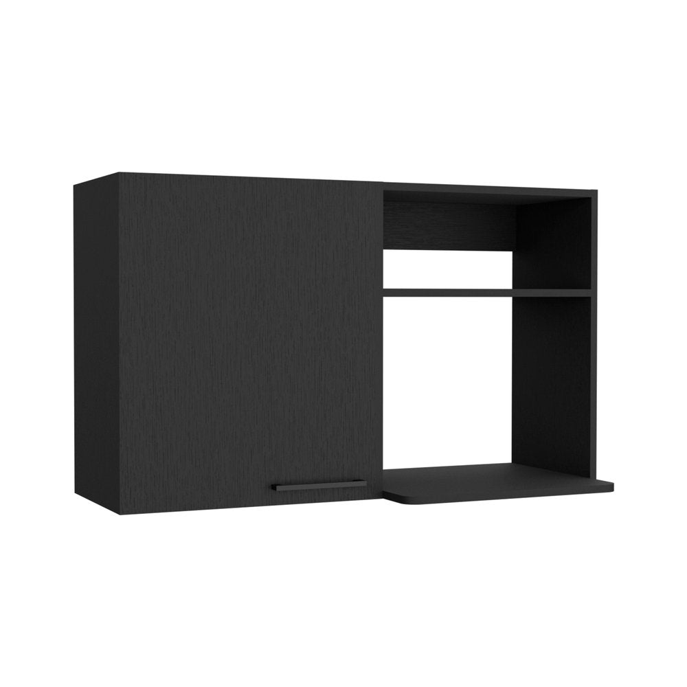 39" Black Wood Wall Mounted Accent Cabinet With Single Door HomeRoots