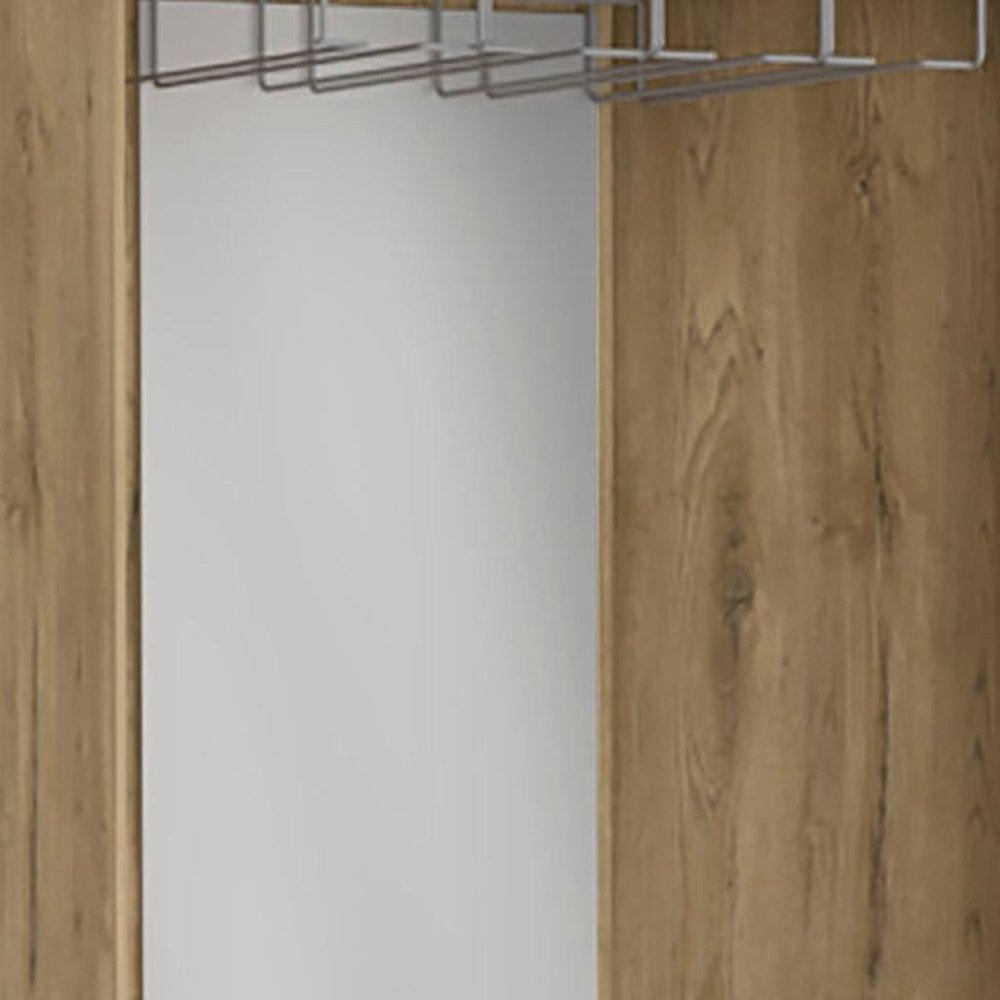 18" Light Brown Wood Corner Bar Cabinet With Two Doors HomeRoots