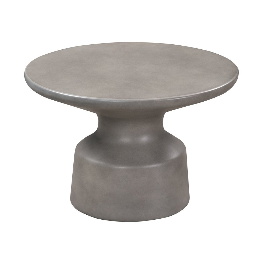 24" Gray Concrete Round Coffee Table HomeRoots