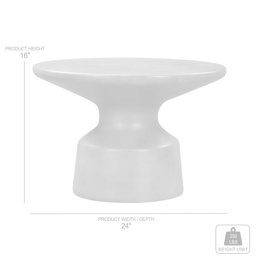 24" Gray Concrete Round Coffee Table HomeRoots