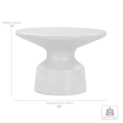 24" Gray Concrete Round Coffee Table HomeRoots