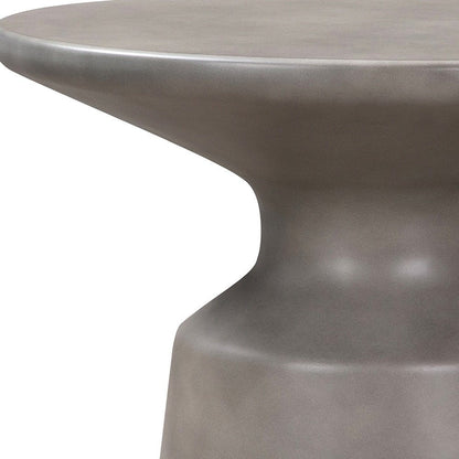 24" Gray Concrete Round Coffee Table HomeRoots