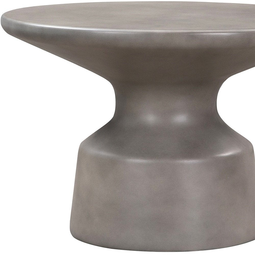 24" Gray Concrete Round Coffee Table HomeRoots