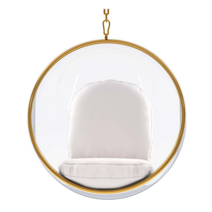42" White Faux Leather Balloon Chair HomeRoots