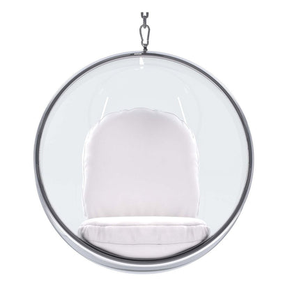42" White Faux Leather Balloon Chair HomeRoots