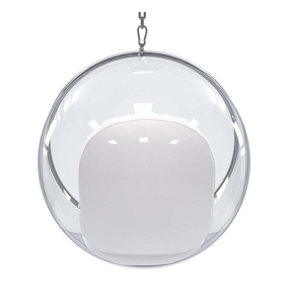 42" White Faux Leather Balloon Chair HomeRoots