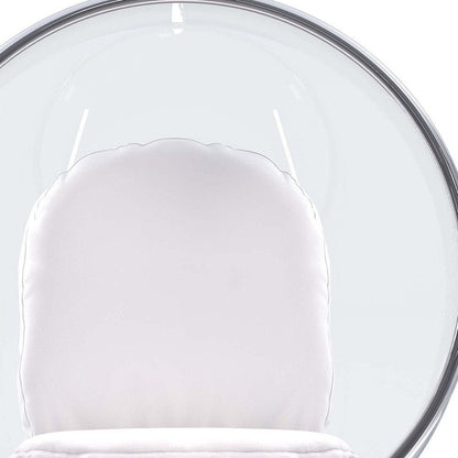 42" White Faux Leather Balloon Chair HomeRoots
