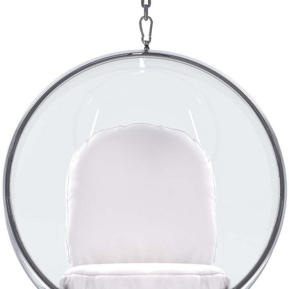 42" White Faux Leather Balloon Chair HomeRoots