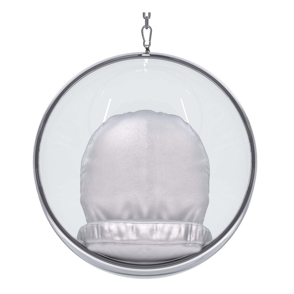 42" Silver Faux Leather Balloon Chair HomeRoots