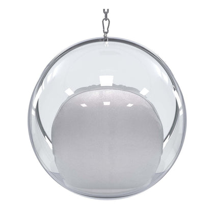 42" Silver Faux Leather Balloon Chair HomeRoots