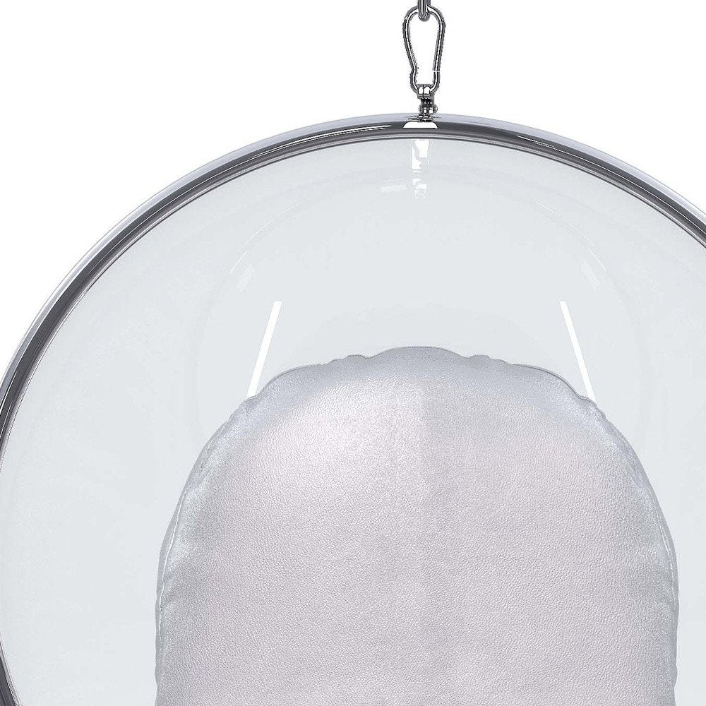 42" Silver Faux Leather Balloon Chair HomeRoots