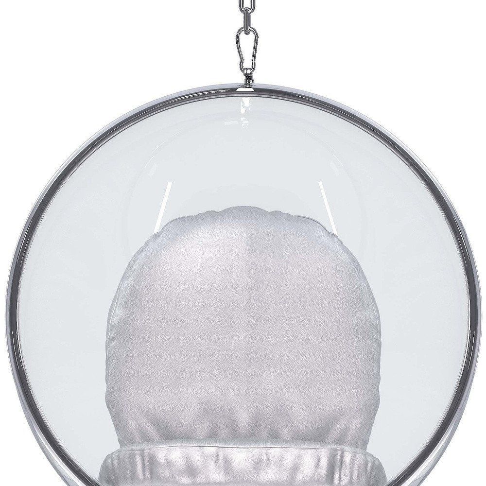42" Silver Faux Leather Balloon Chair HomeRoots