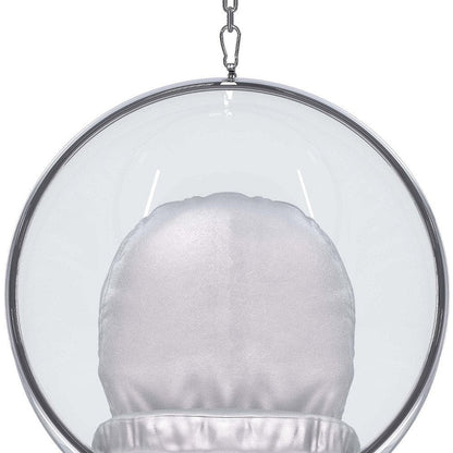 42" Silver Faux Leather Balloon Chair HomeRoots