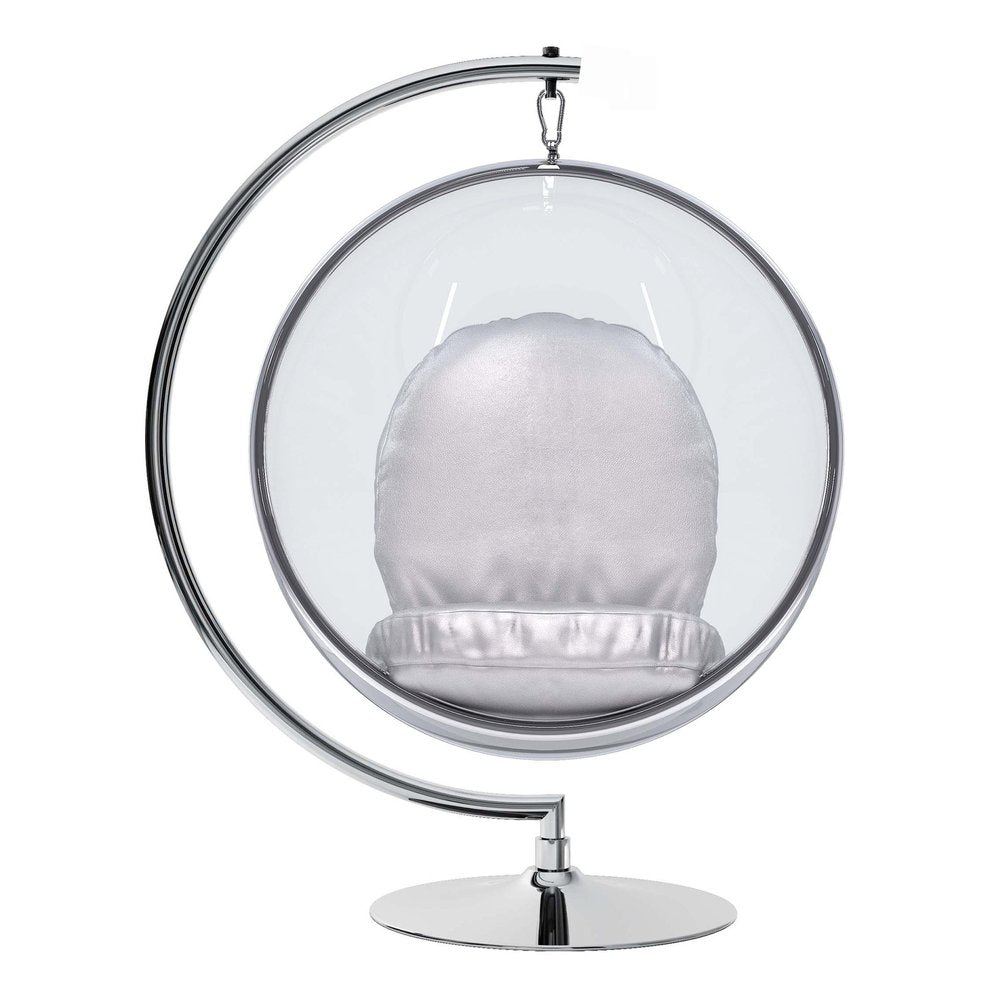 42" Silver Faux Leather Balloon Chair HomeRoots