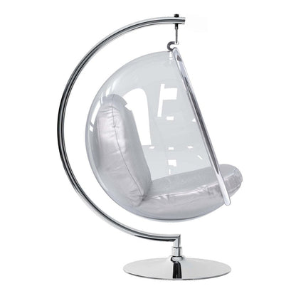 42" Silver Faux Leather Balloon Chair HomeRoots