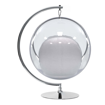 42" Silver Faux Leather Balloon Chair HomeRoots