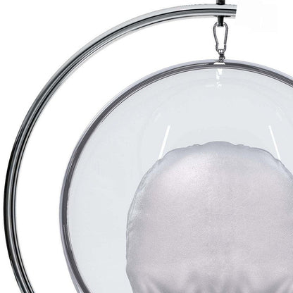 42" Silver Faux Leather Balloon Chair HomeRoots