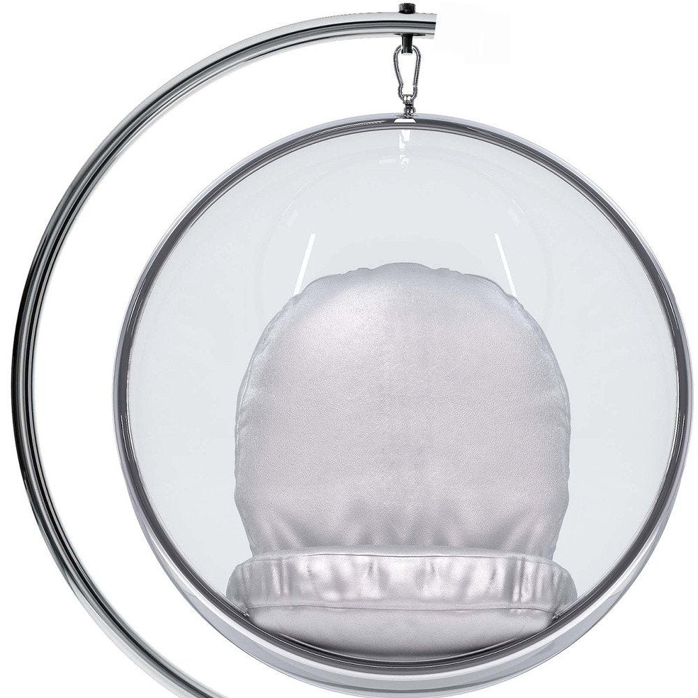 42" Silver Faux Leather Balloon Chair HomeRoots