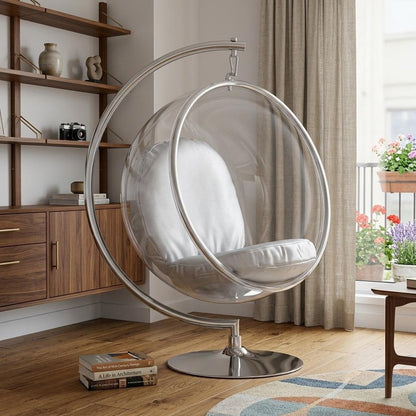 42" Silver Faux Leather Balloon Chair HomeRoots