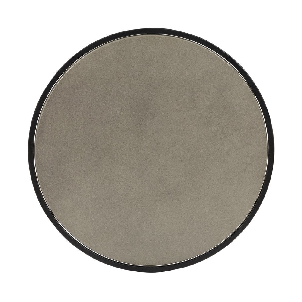 Set of Two 32" Gray And Black Concrete And Metal Round Nested Coffee Tables HomeRoots