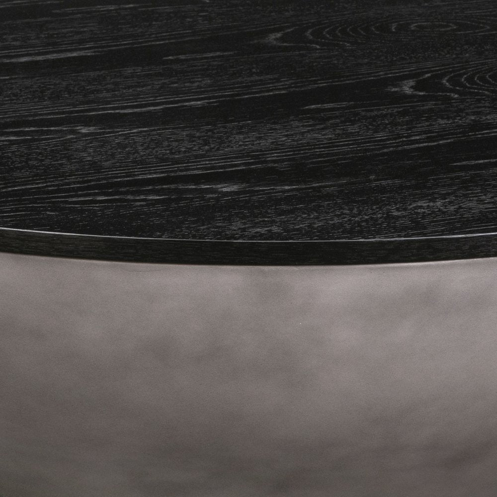 48" Black And Gray Solid Wood And Concrete Round Coffee Table HomeRoots