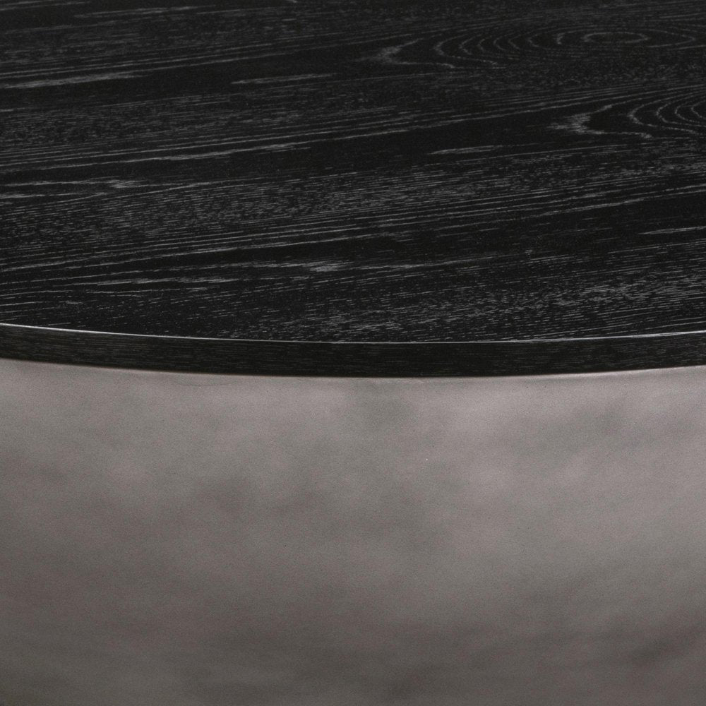 48" Black And Gray Solid Wood And Concrete Round Coffee Table HomeRoots