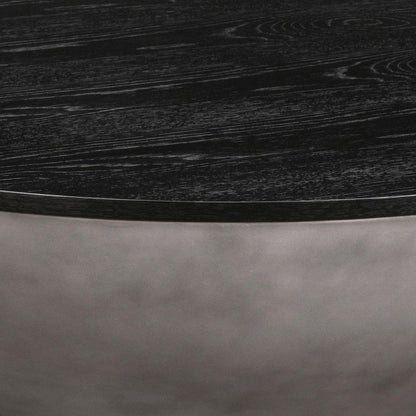 48" Black And Gray Solid Wood And Concrete Round Coffee Table HomeRoots