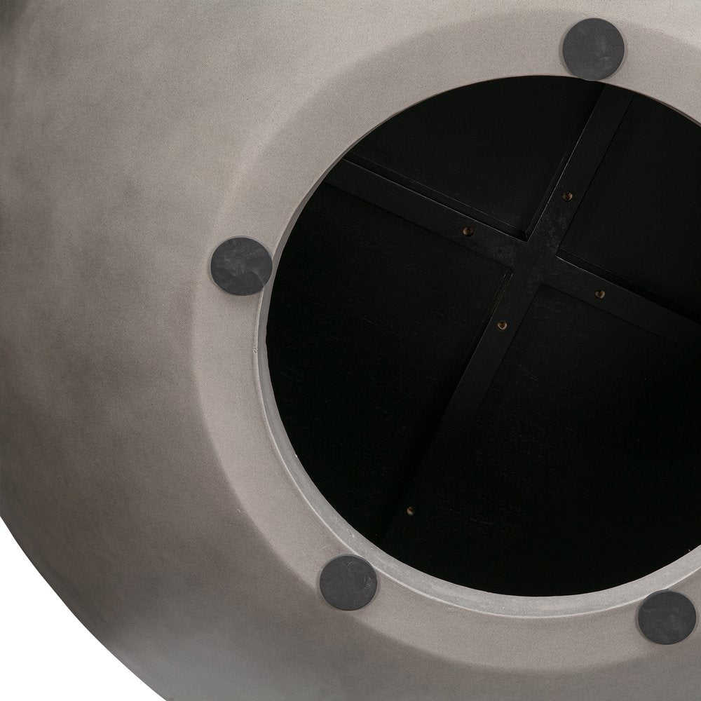 48" Black And Gray Solid Wood And Concrete Round Coffee Table HomeRoots