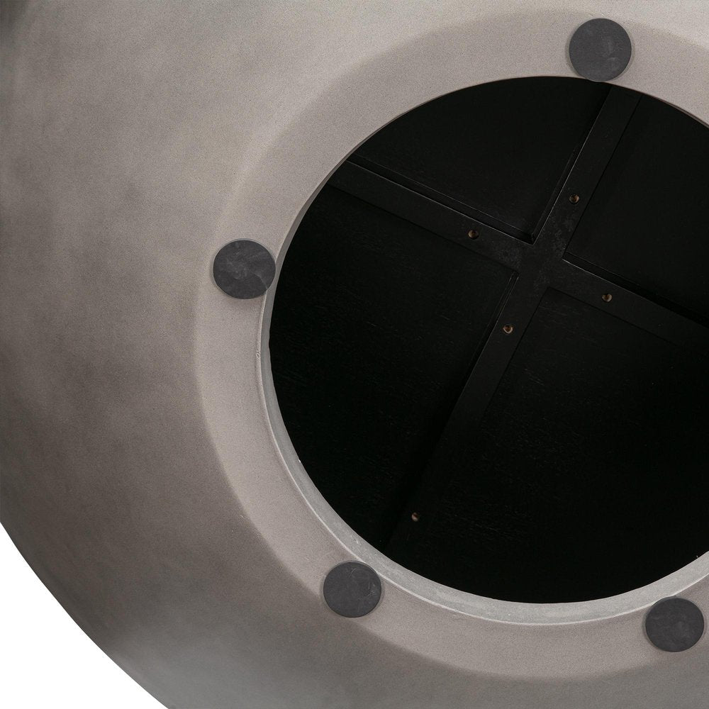 48" Black And Gray Solid Wood And Concrete Round Coffee Table HomeRoots