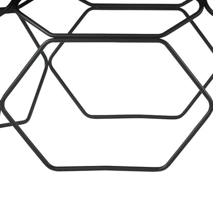 36" Brown And Black Solid Wood And Metal Round Coffee Table HomeRoots