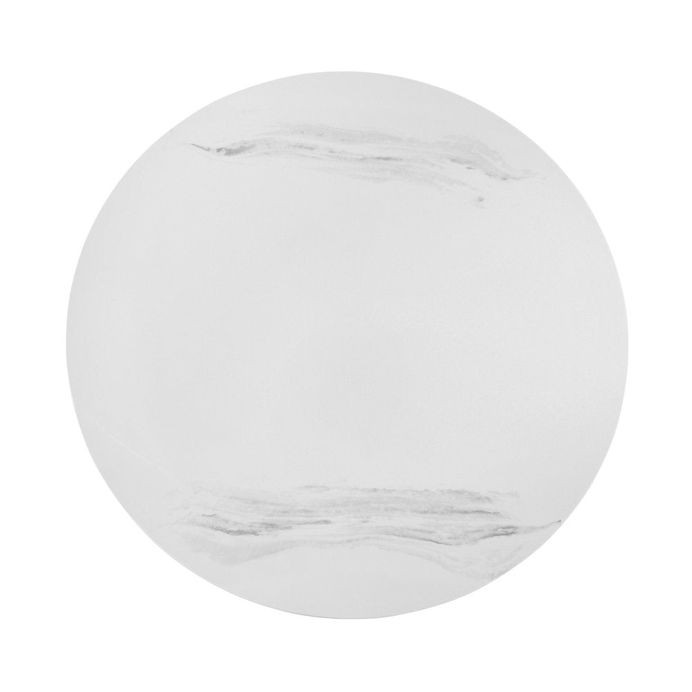 36" White And Black Genuine Marble And Metal Round Coffee Table HomeRoots