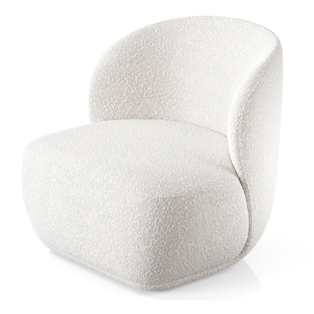 31" White Boucle Wingback Chair HomeRoots