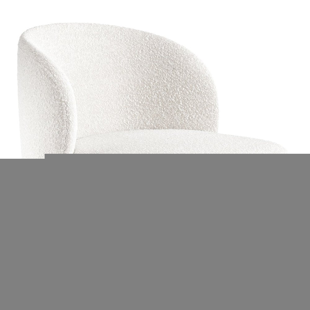 31" White Boucle Wingback Chair HomeRoots