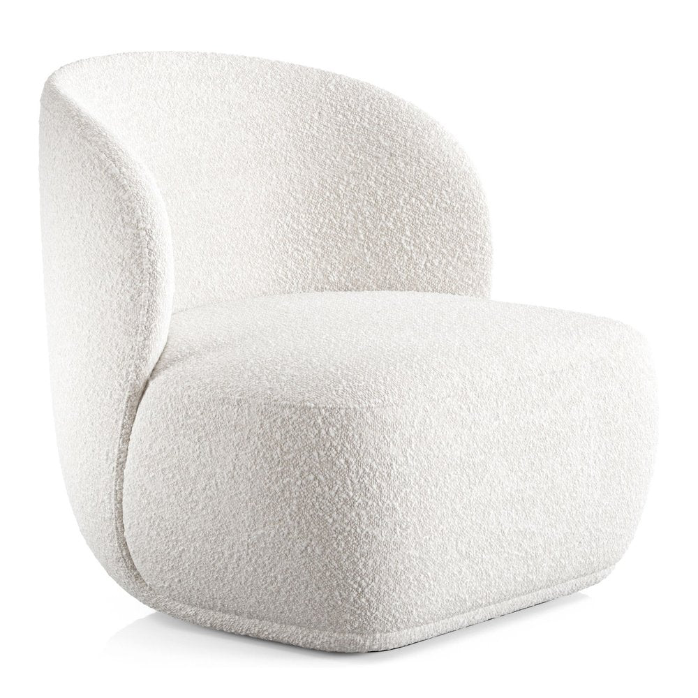 31" White Boucle Wingback Chair HomeRoots