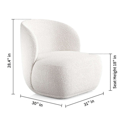 31" White Boucle Wingback Chair HomeRoots