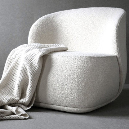 31" White Boucle Wingback Chair HomeRoots