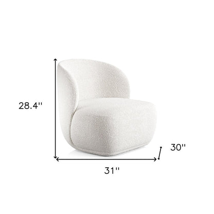 31" White Boucle Wingback Chair HomeRoots