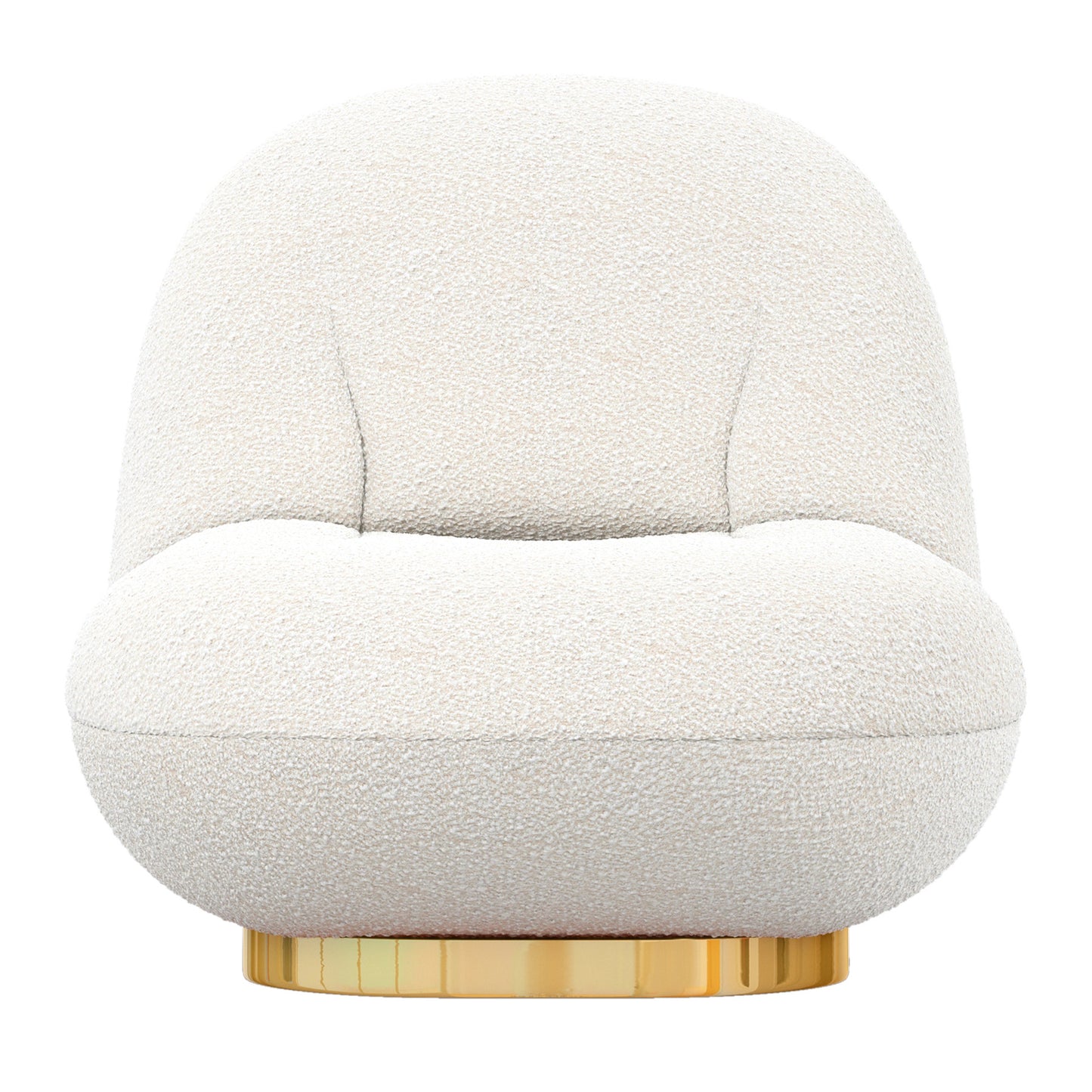 30" White And Gold Boucle Accent Chair