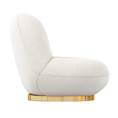 30" White and Gold Boucle Slipper Chair HomeRoots