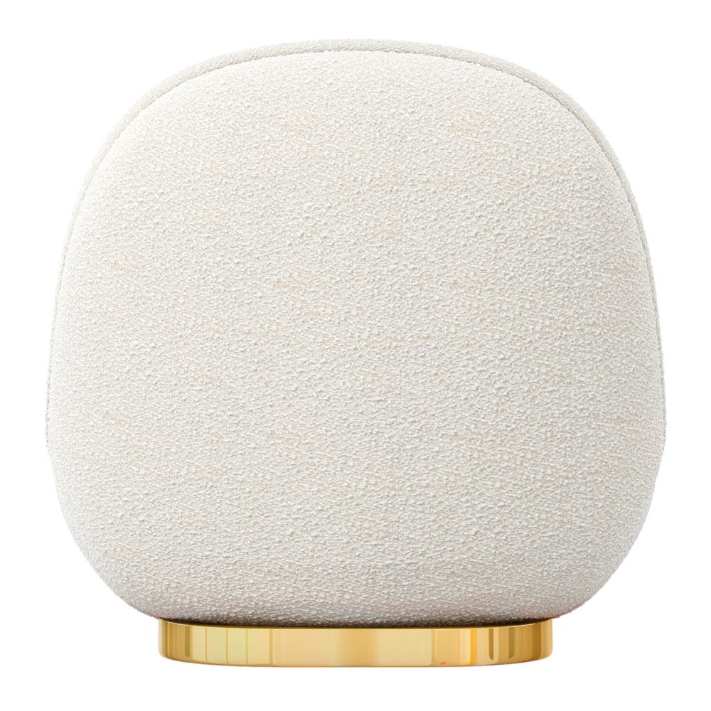 30" White and Gold Boucle Slipper Chair HomeRoots