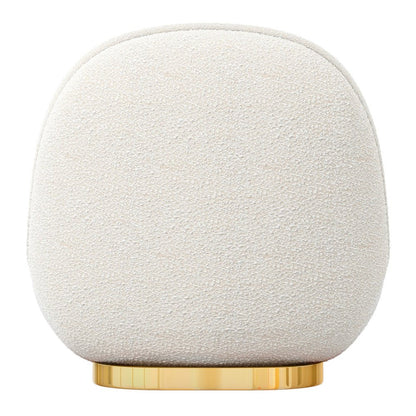 30" White and Gold Boucle Slipper Chair HomeRoots