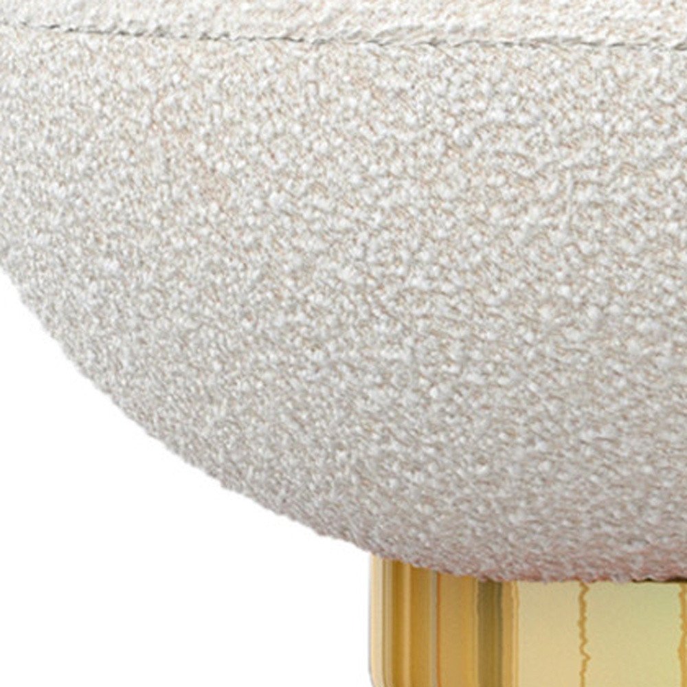 30" White and Gold Boucle Slipper Chair HomeRoots