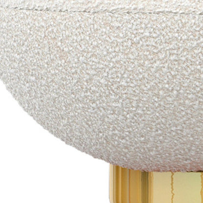 30" White and Gold Boucle Slipper Chair HomeRoots
