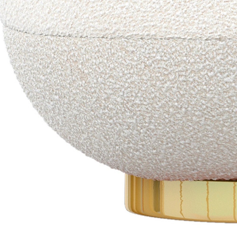 30" White and Gold Boucle Slipper Chair HomeRoots