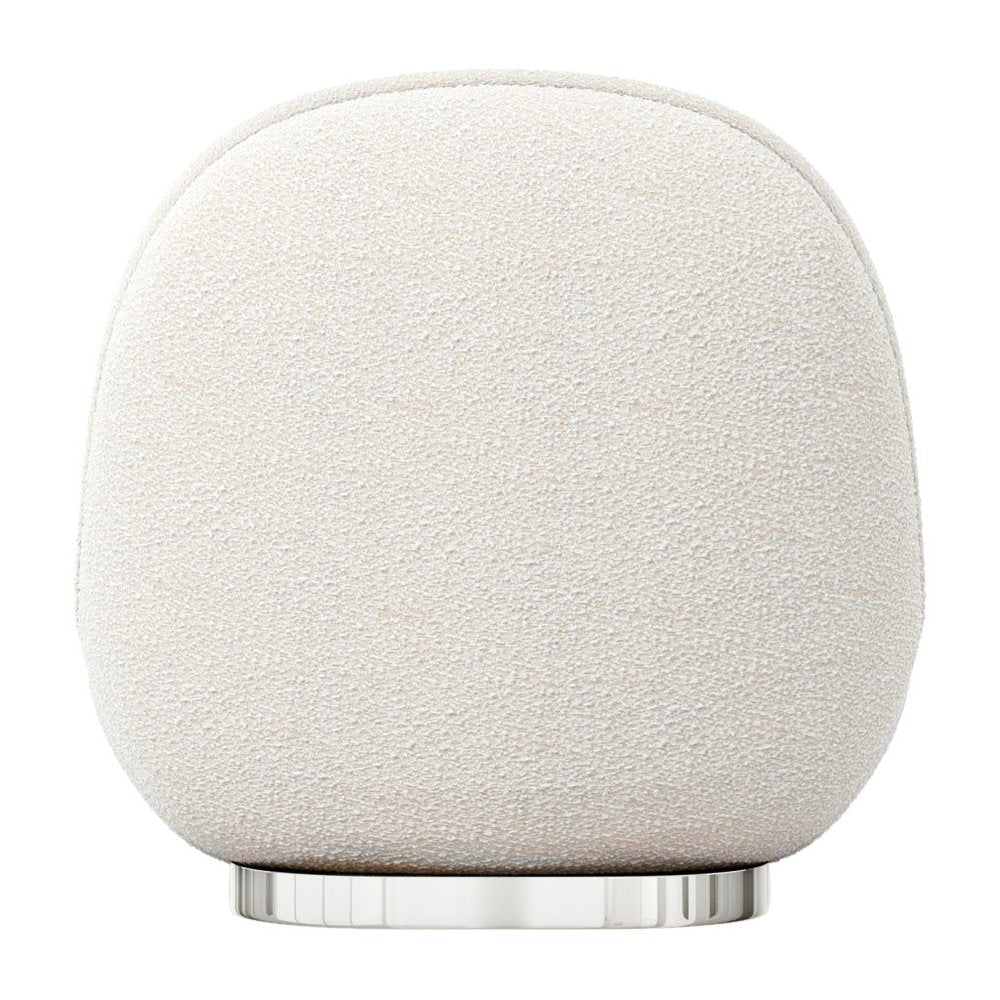 30" White and Silver Boucle Slipper Chair HomeRoots