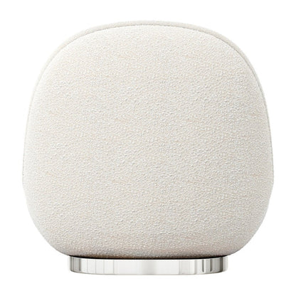 30" White and Silver Boucle Slipper Chair HomeRoots