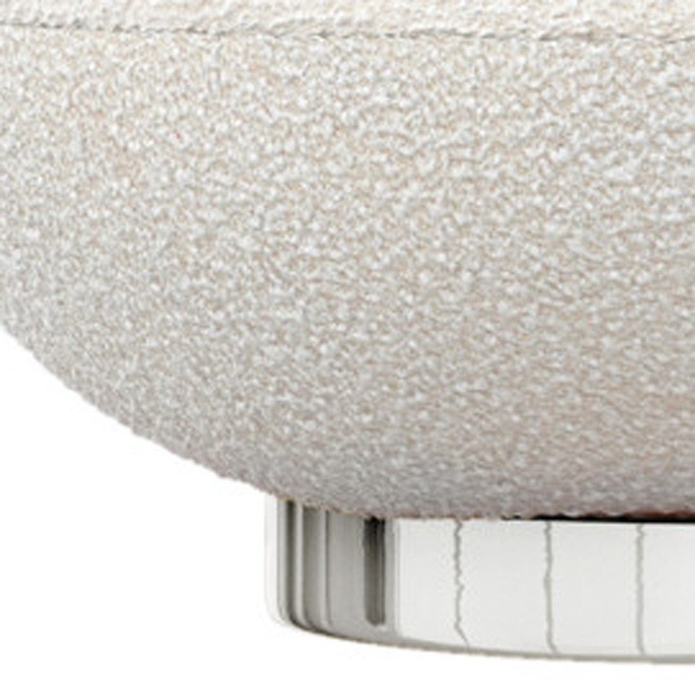 30" White and Silver Boucle Slipper Chair HomeRoots